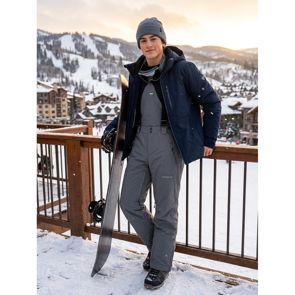 Obermeyer Teen XL 18 Gray Snow Bibs Insulated Ski Snowboard Pants 45018
